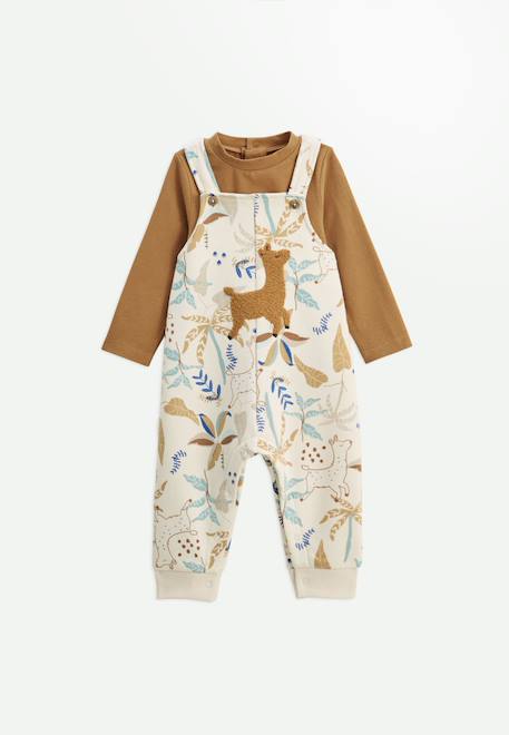 Bébé-Ensemble salopette bébé en molleton et t-shirt lamascotte