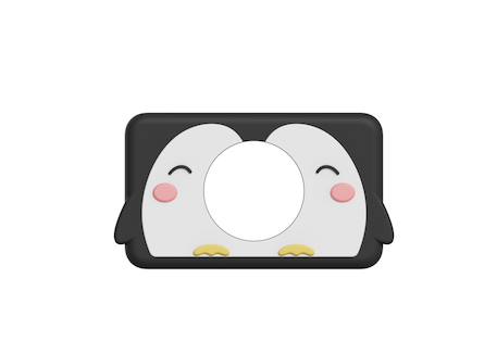 The-Zoo-Family - Housse En Silicone Pingouin Noir Et Blanc