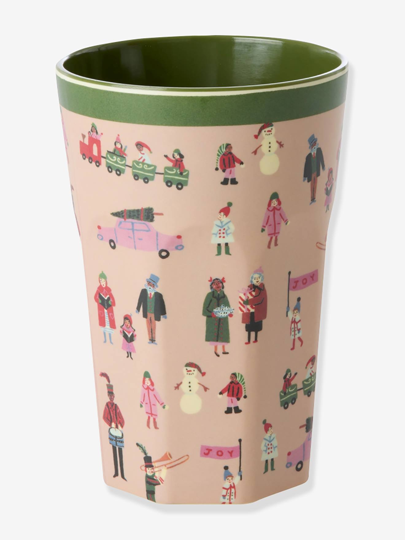 Grand gobelet en mélamine HOLIDAY PRINT rice, 400 ml rose poudré