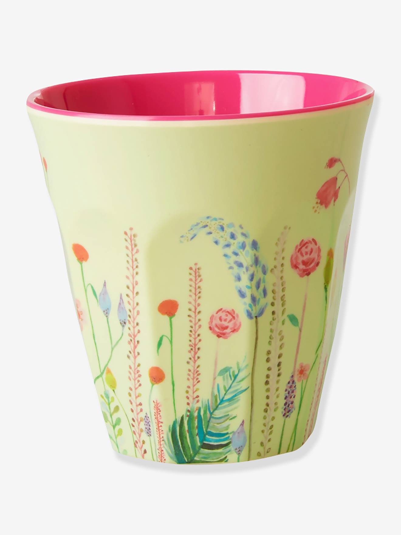 Gobelet moyen en mélamine SUMMER FLOWERS rice, 250 ml menthe