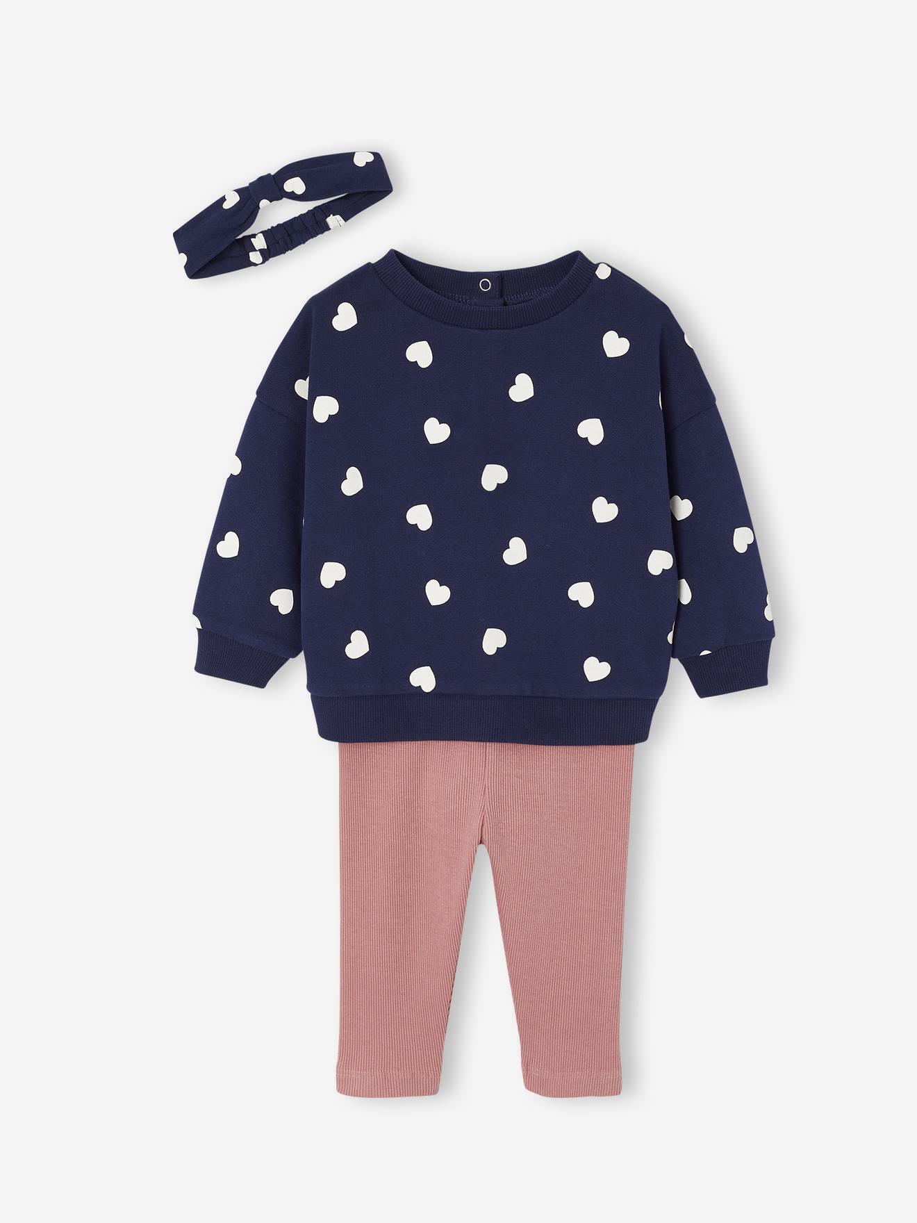Ensemble bb fille 3 pices sweat legging bandeau personnalisable marine 13 €