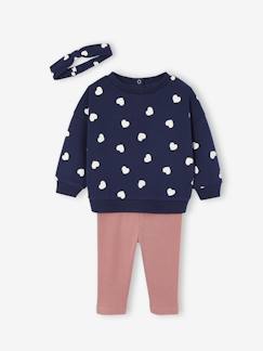 Bébé-Chemise, blouse-Ensemble bébé fille 3 pièces sweat + legging + bandeau personnalisable 