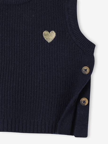 Pull bébé sans manches écru+marine+rose poudré 12 - vertbaudet enfant 