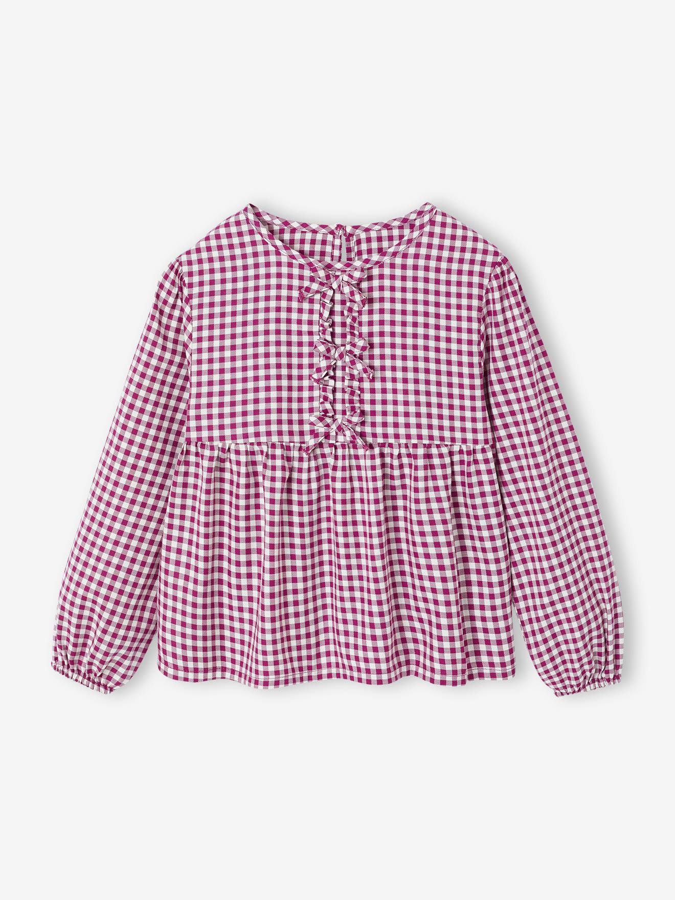 Vertbaudet - Blouse à fleurs fille violine
