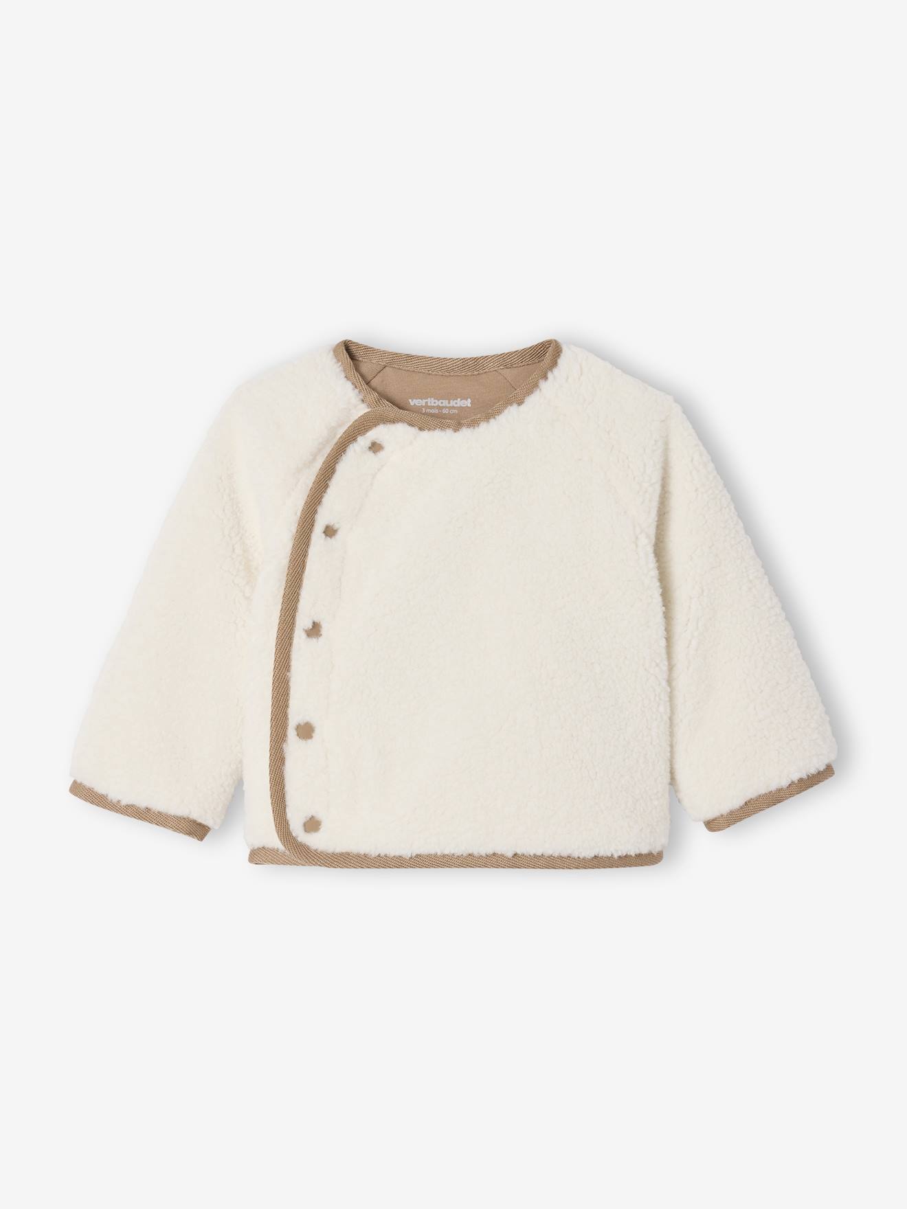 Pull naissance en sherpa boutonn devant cru 20$