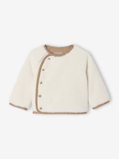 -Pull naissance en sherpa boutonné devant