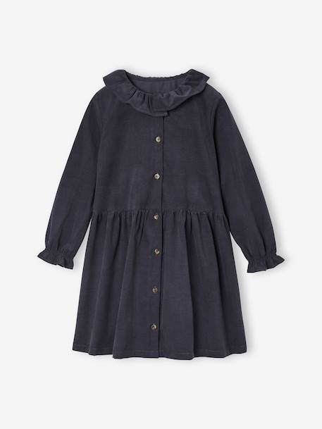 Fille-Robe en velours milleraies fille