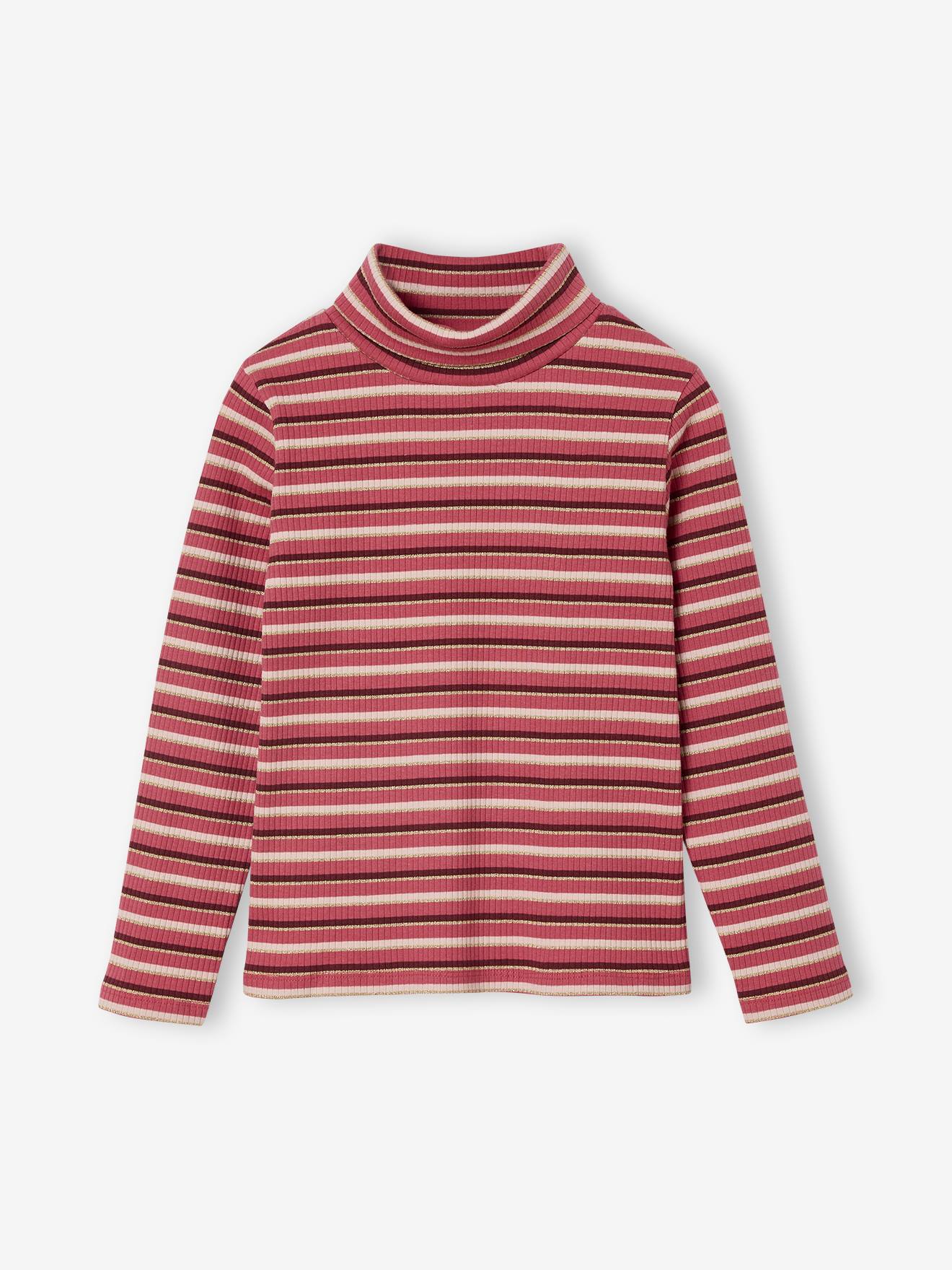 T-shirt col roul en ctes fille framboise 7 €