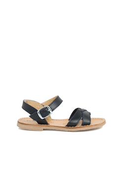 Chaussures-Sandale fille croisée cuir lisse