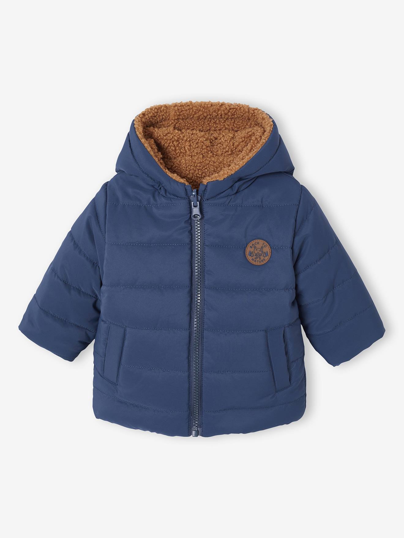 Doudoune capuche bb rversible marine 28 €