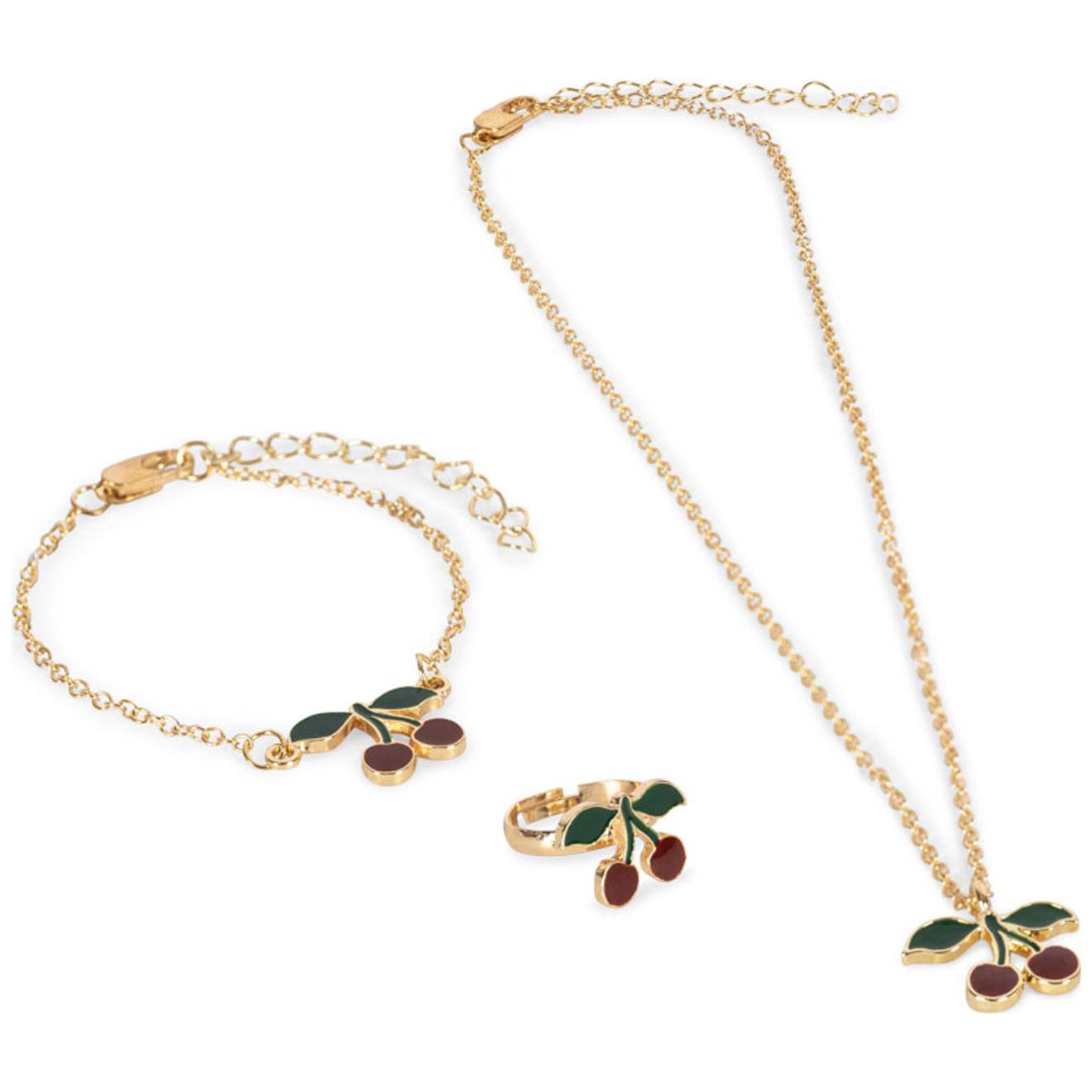 Parure De Bijoux Enfant Doré, Rouge