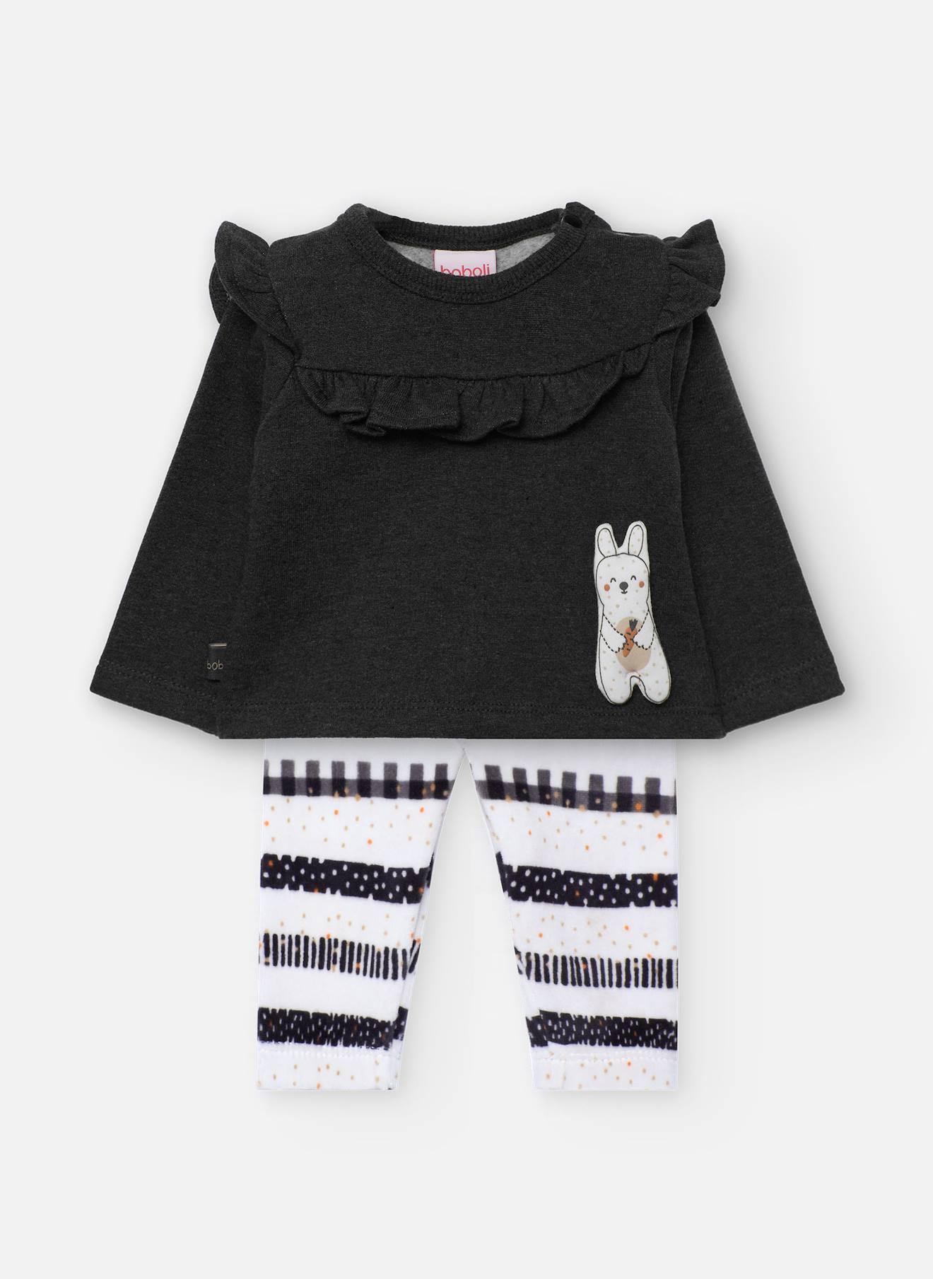 Ensemble Bébé En Tricot Gris