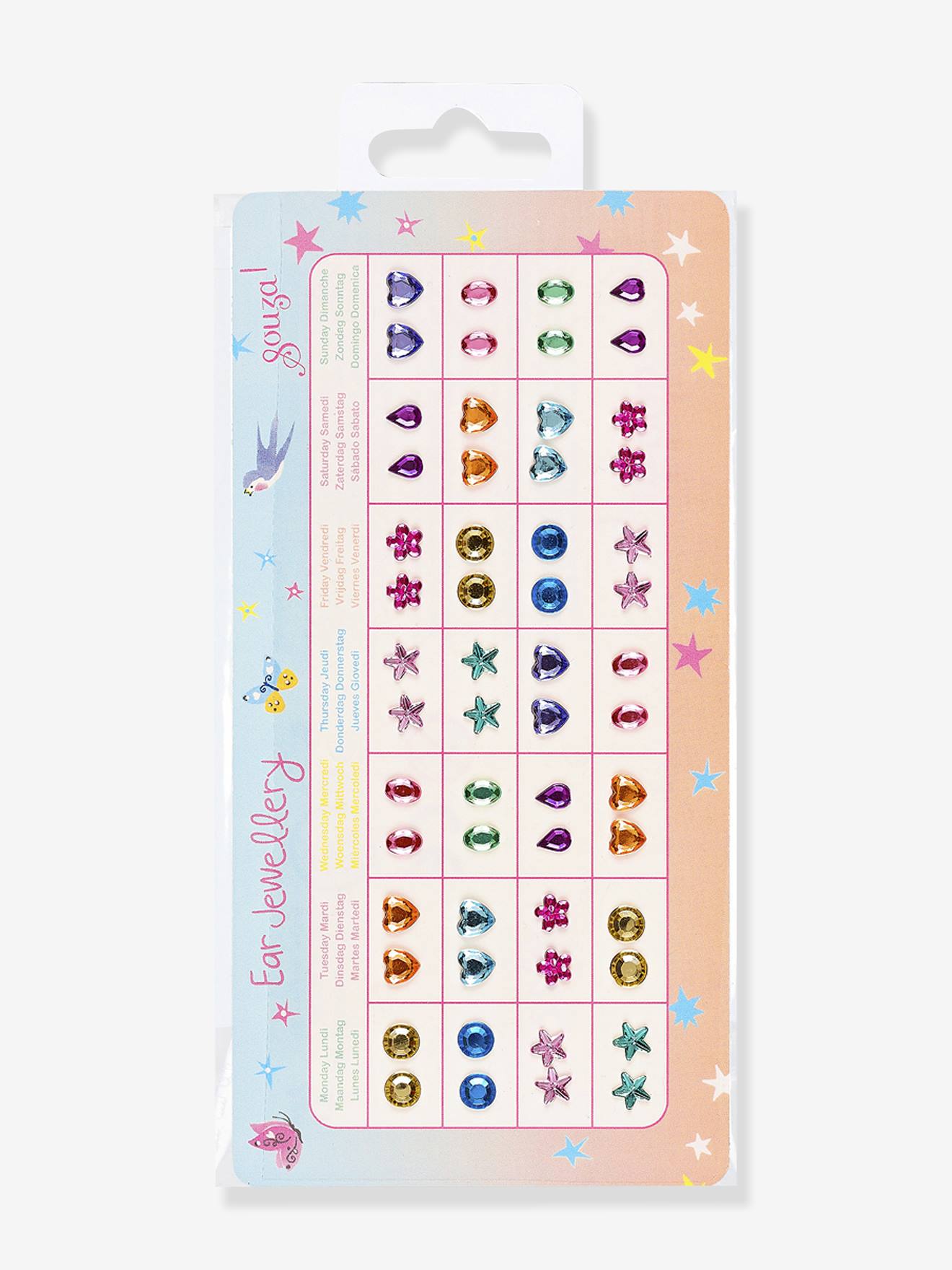 Bijoux d'oreille autocollants multicolore