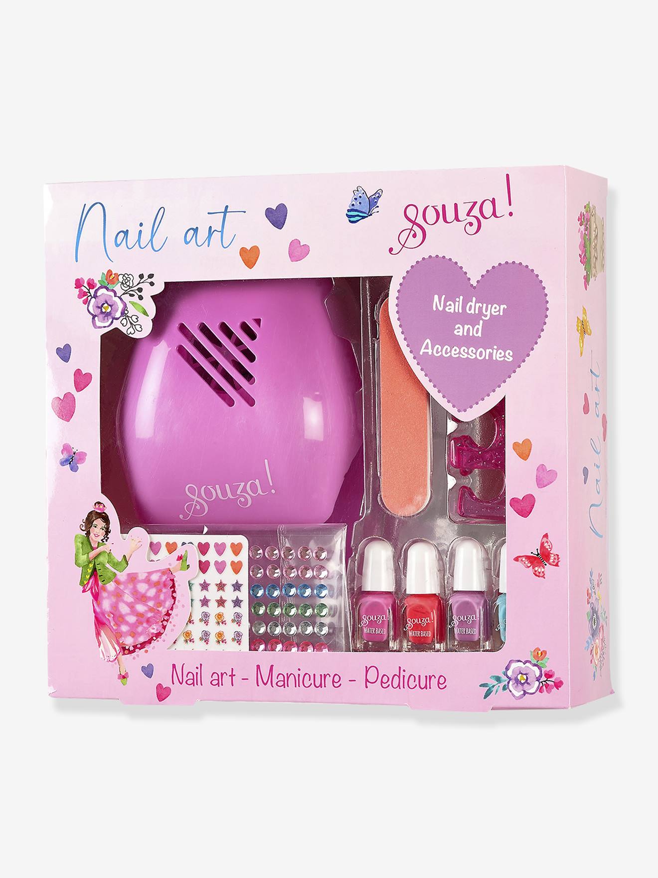 Set vernis à ongles et sèche-ongle rose