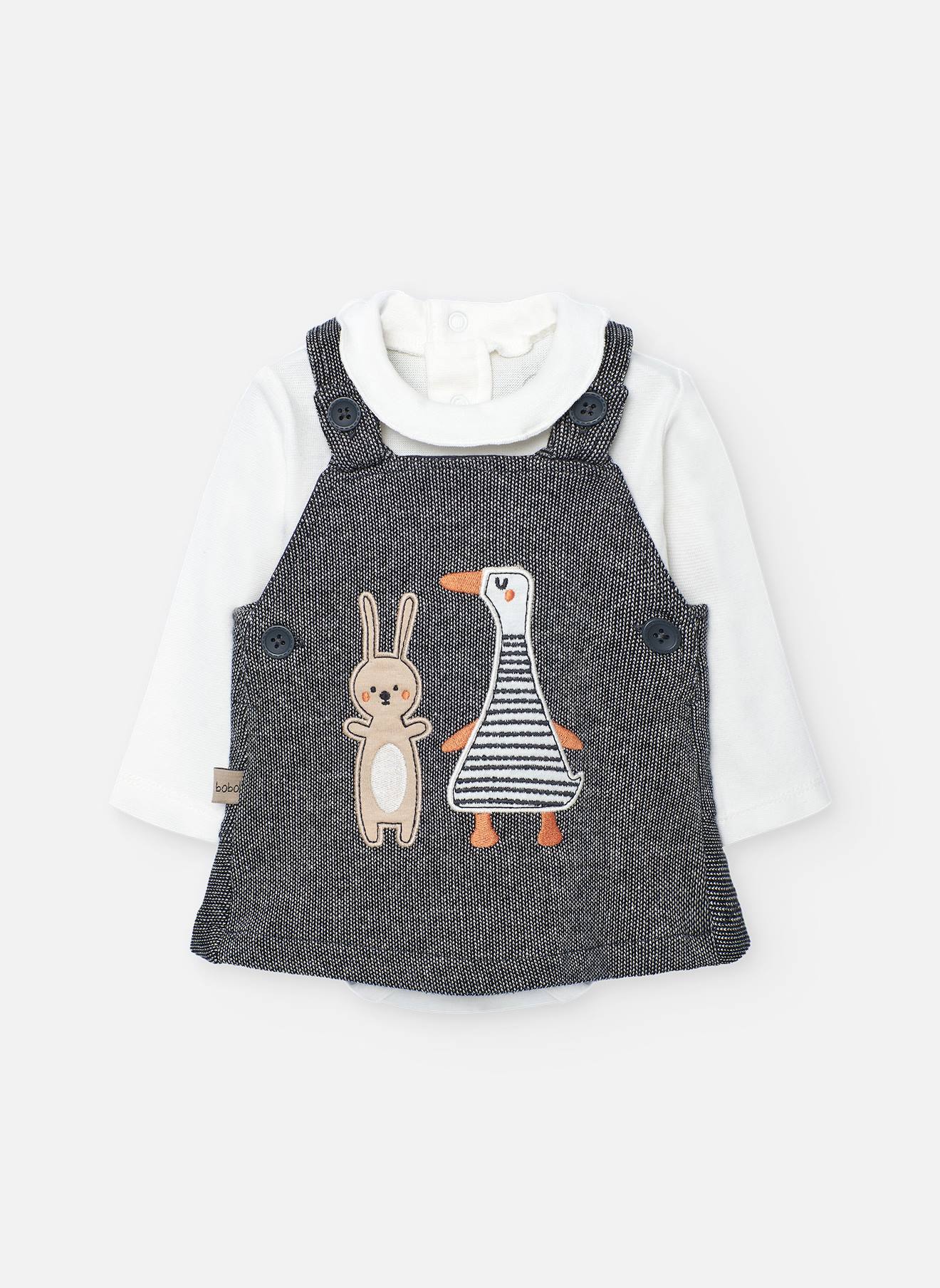 Ensemble Bébé En Maille Animaux Gris