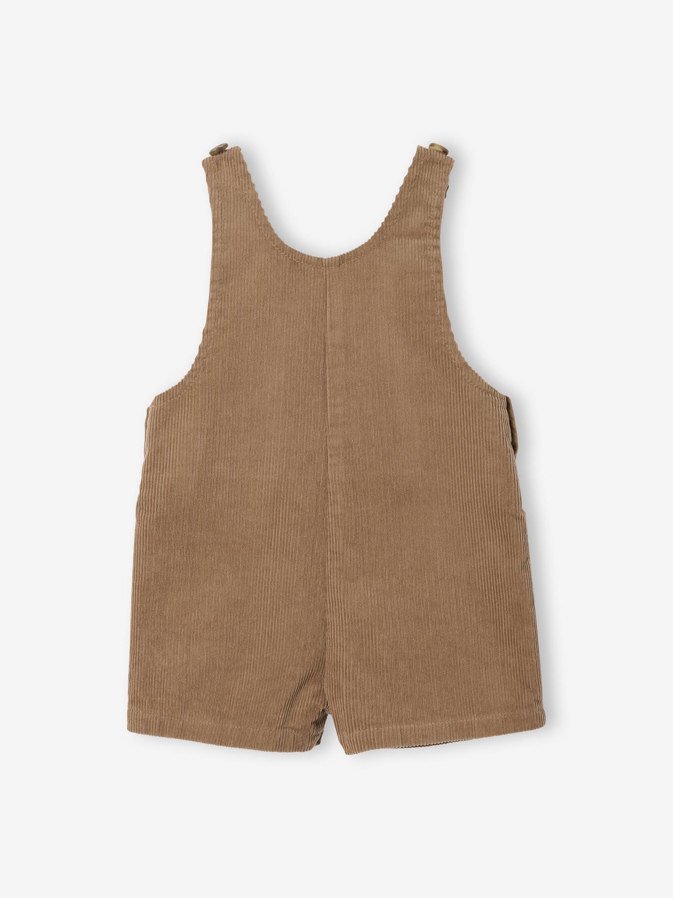 Salopette courte bébé en velours côtelé noix de pécan (Vertbaudet) - Image 3