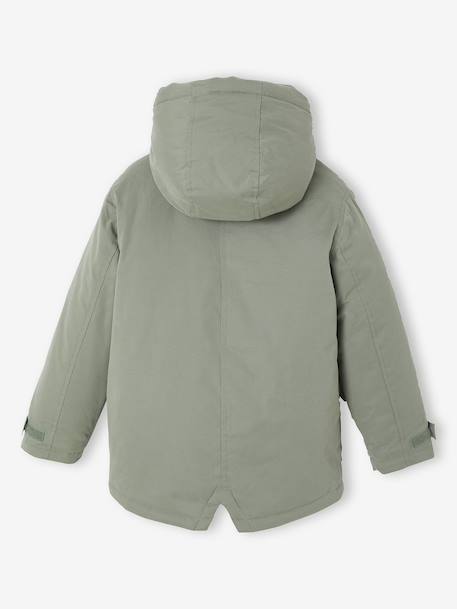 Parka garçon 3 en 1 blouson amovible kaki+lichen+Marine grisé+noix de pécan 24 - vertbaudet enfant 