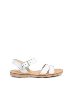 Chaussures-Sandale fille croisée cuir lisse