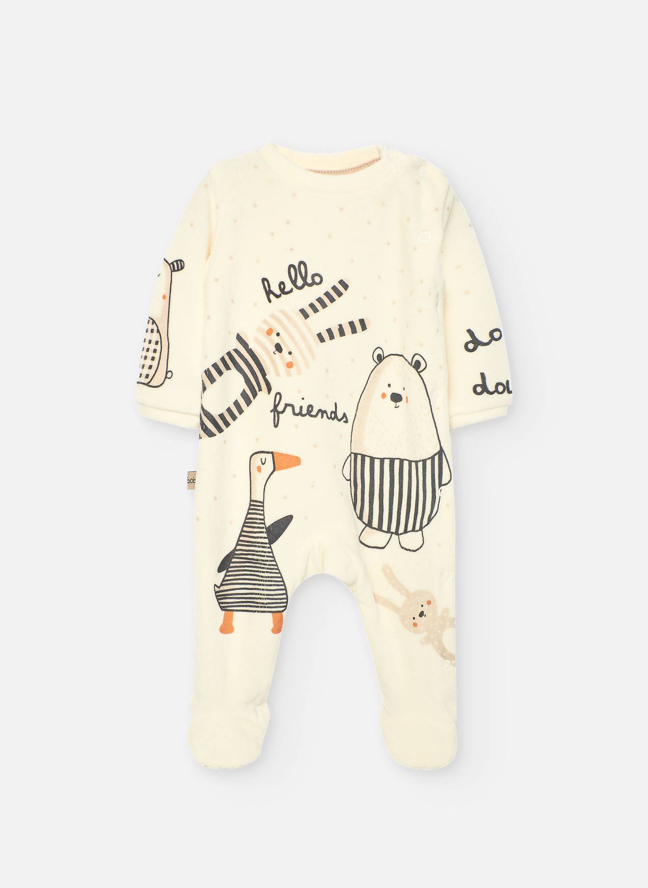 Grenouillere En Velours Blanc