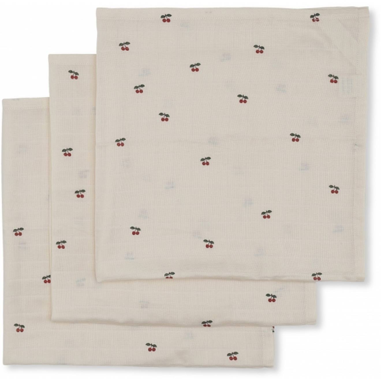 Lot De 3 Langes En Mousseline Lemon (65 X 65 Cm) Rose, Rouge, Vert
