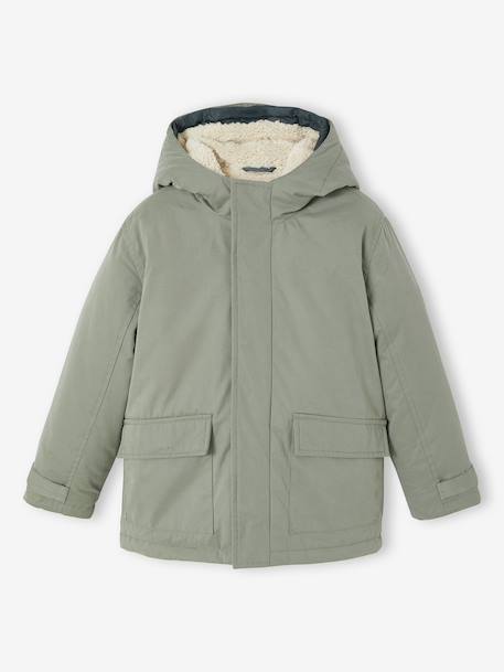Parka garçon 3 en 1 blouson amovible kaki+lichen+Marine grisé+noix de pécan 19 - vertbaudet enfant 