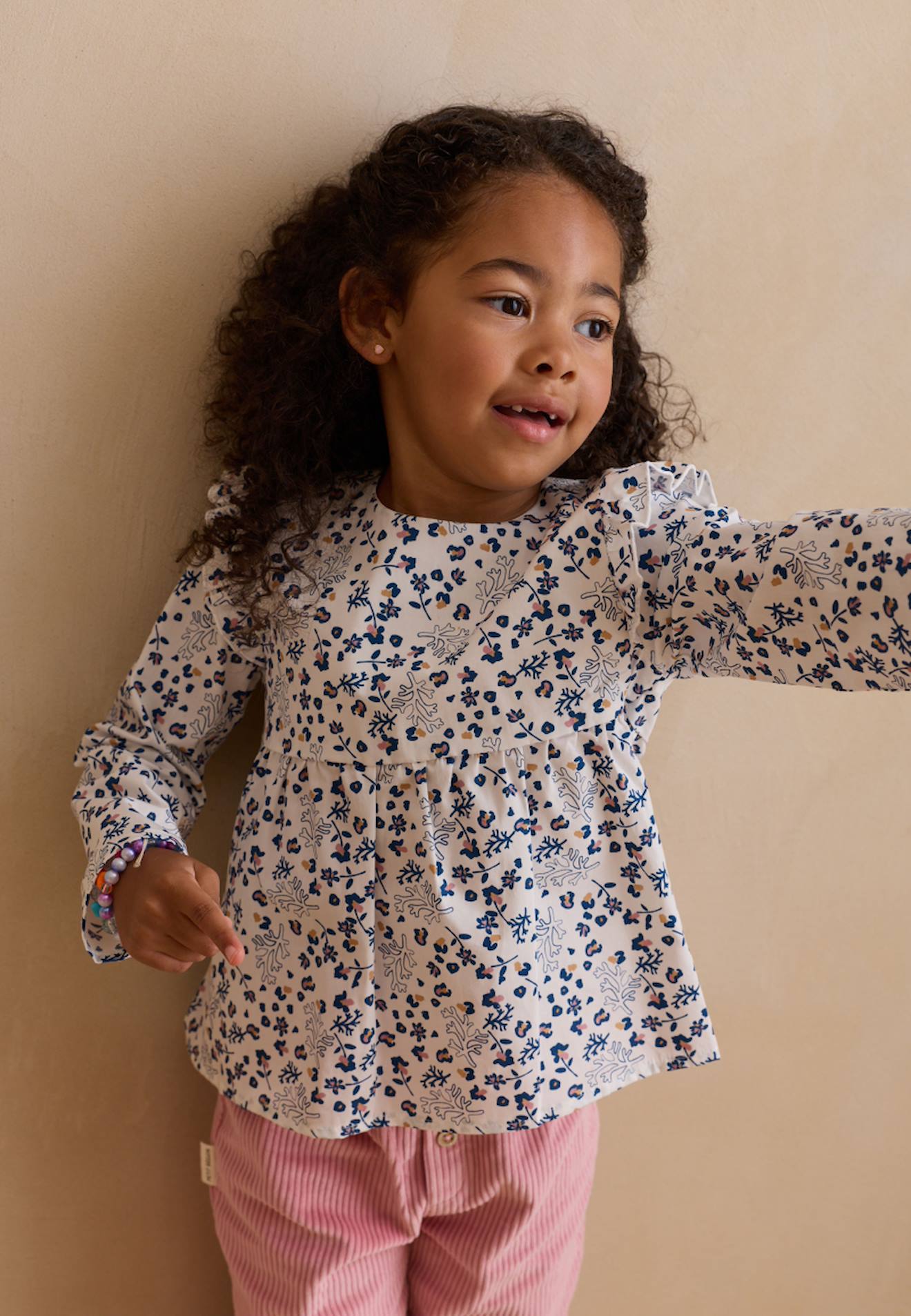 Blouse Enfant En Popeline Céleste Ecru