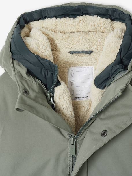 Parka garçon 3 en 1 blouson amovible kaki+lichen+Marine grisé+noix de pécan 26 - vertbaudet enfant 
