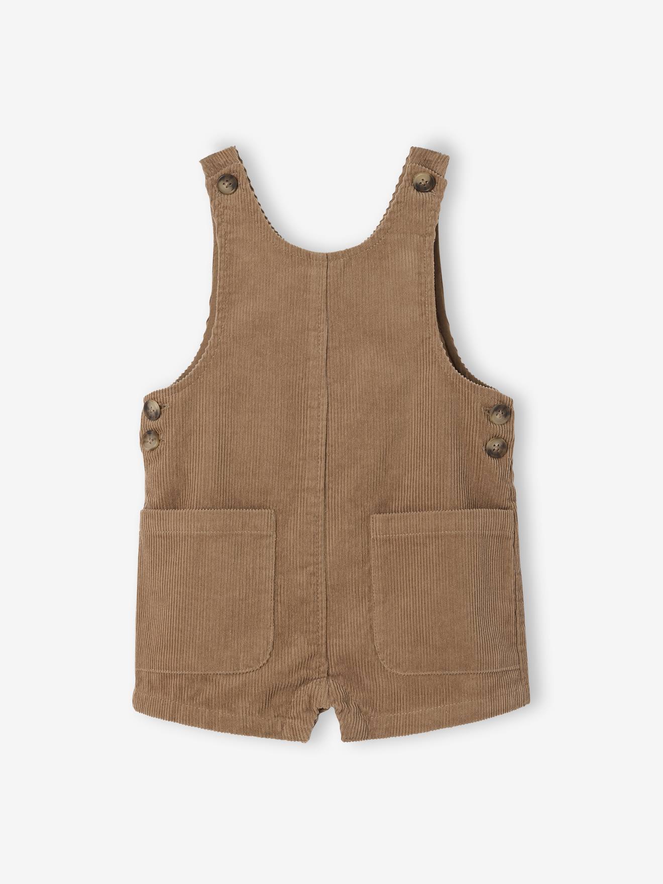 Salopette courte bébé en velours côtelé noix de pécan (Vertbaudet) - Image 2