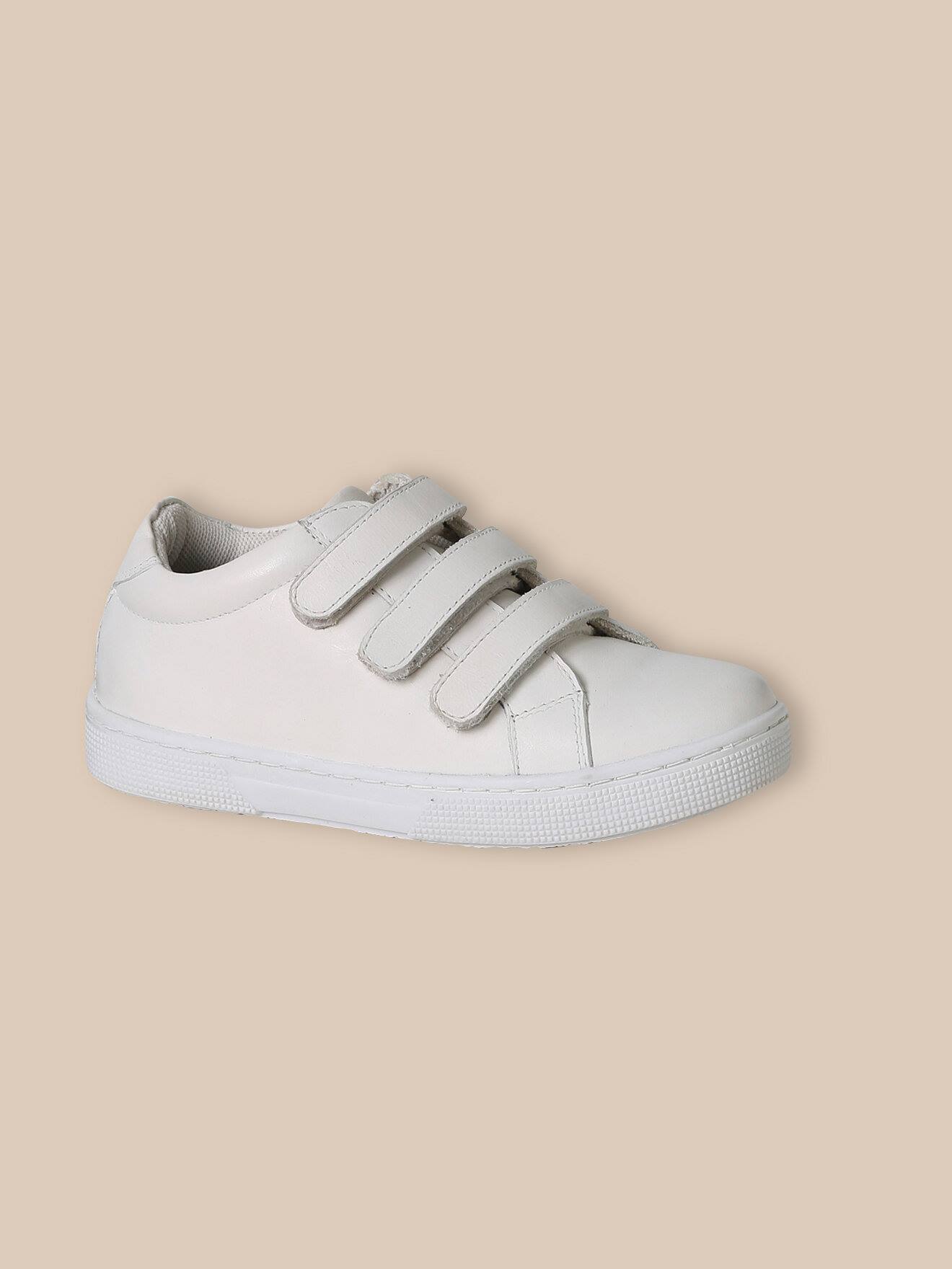 Baskets En Cuir Blanc Doux