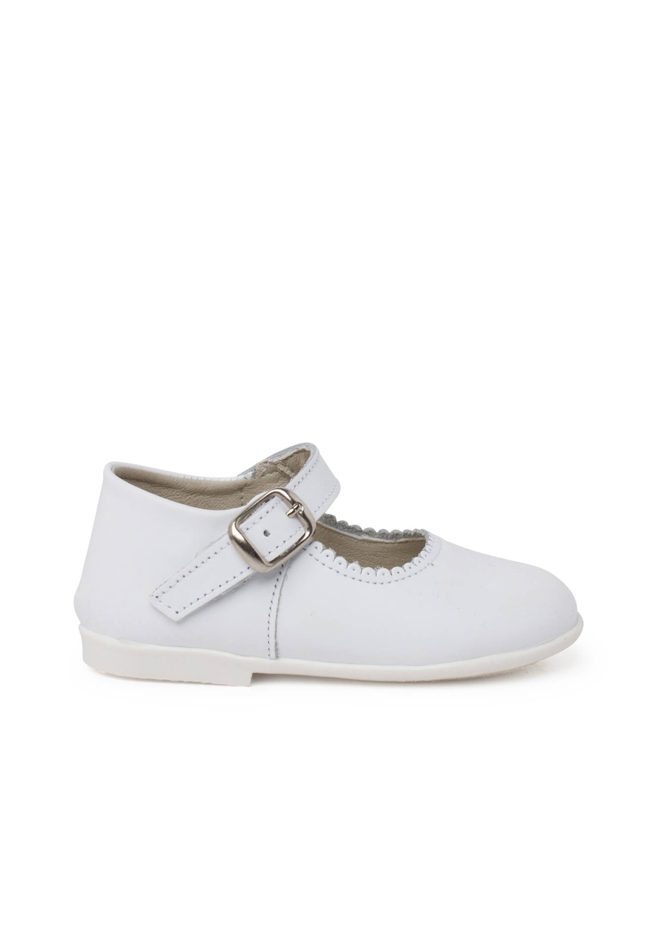 Chaussures Babies À Boucle En Cuir Blanc