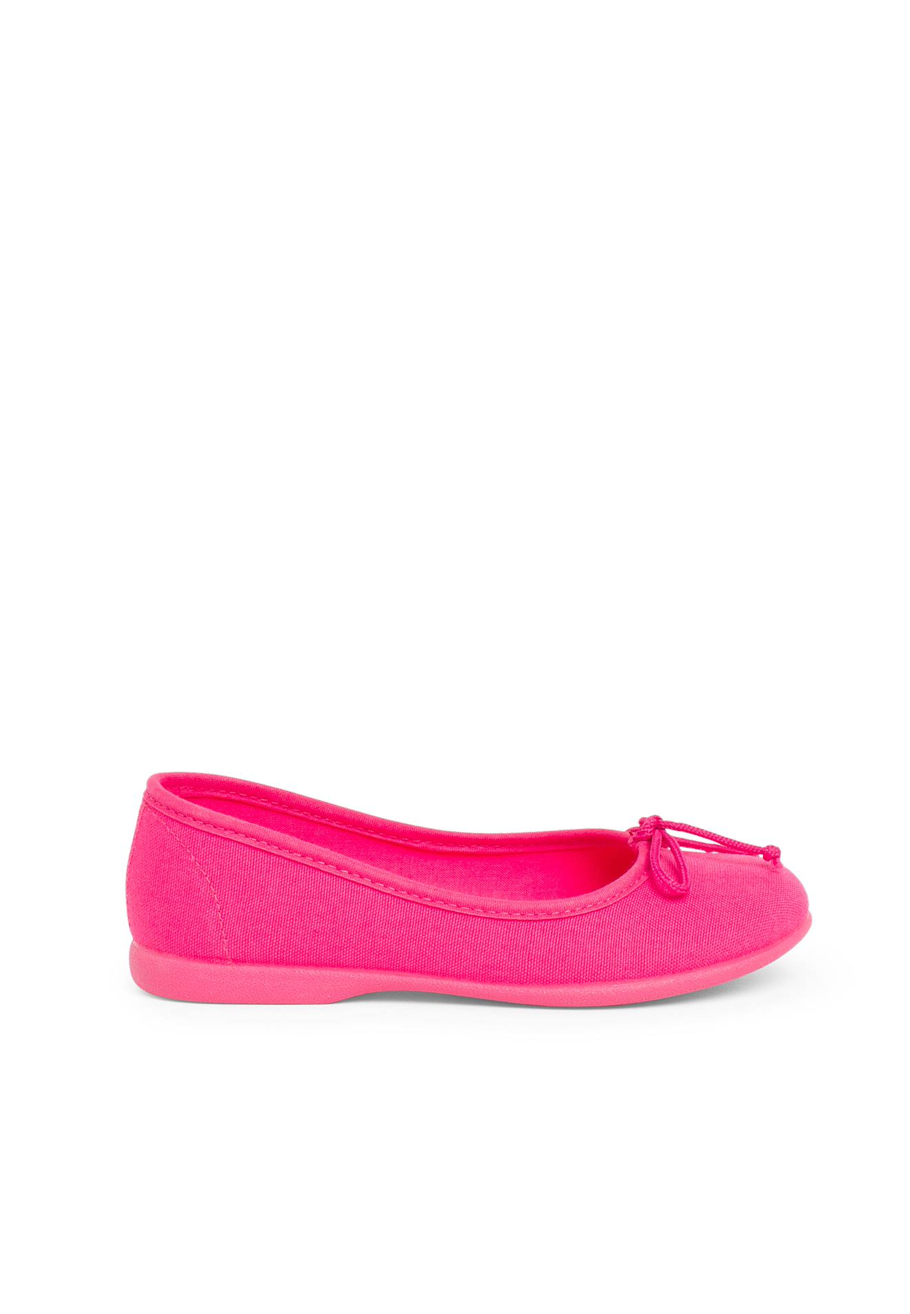 Ballerines Pour Fille En Toile Avec Ruban Fucsia