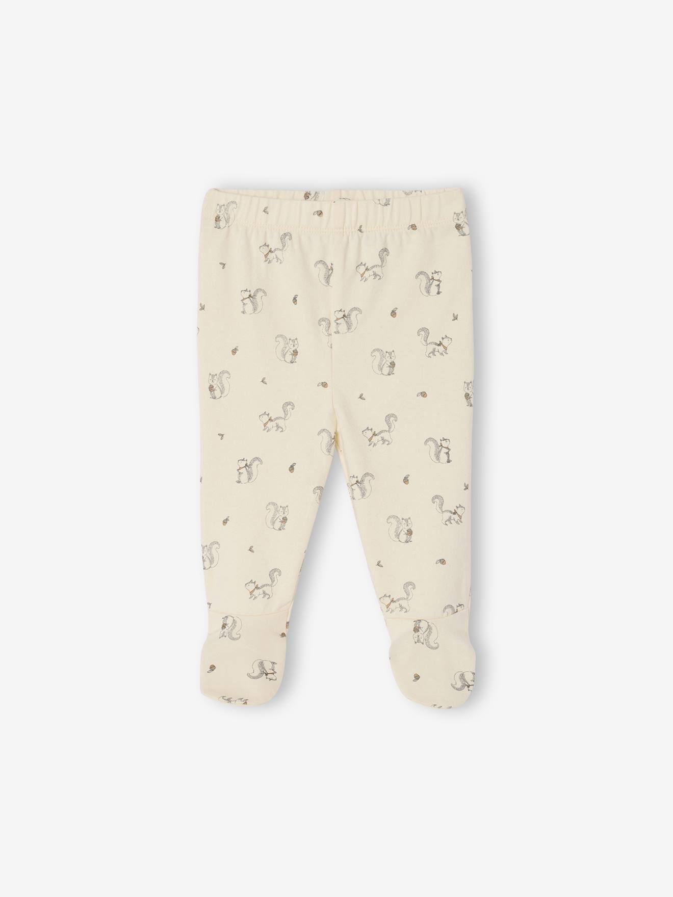 Lot de 2 pantalons naissance à pieds beige (Vertbaudet) - Image 1