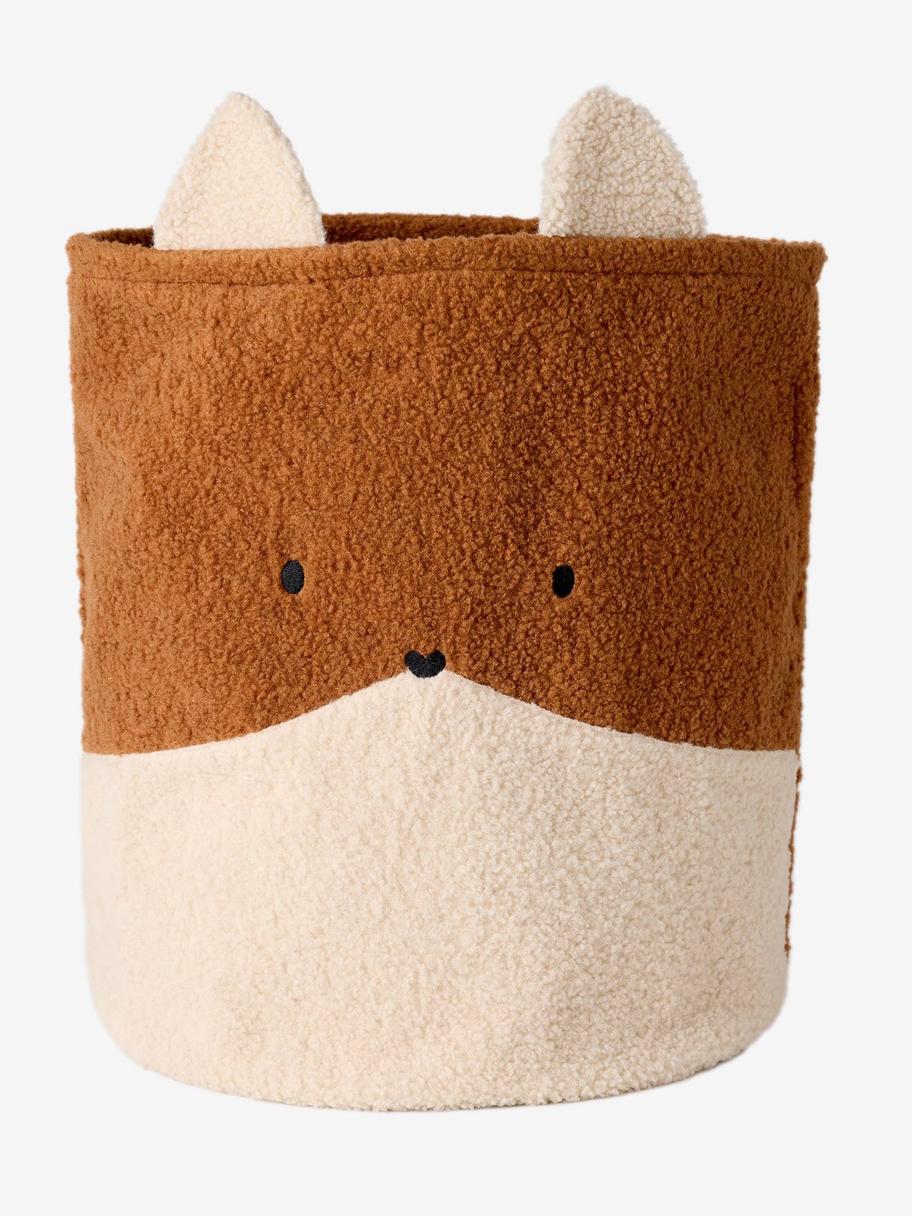 Panier Renard en sherpa caramel (Vertbaudet) - Image 1