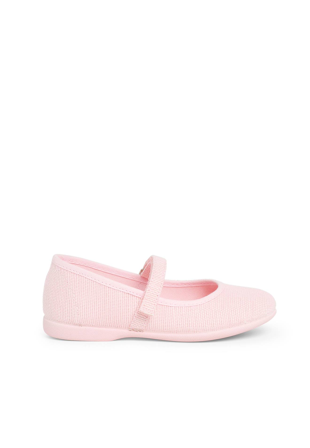 Chaussures Babies En Lin À Scratch Fin Pour Filles Rose