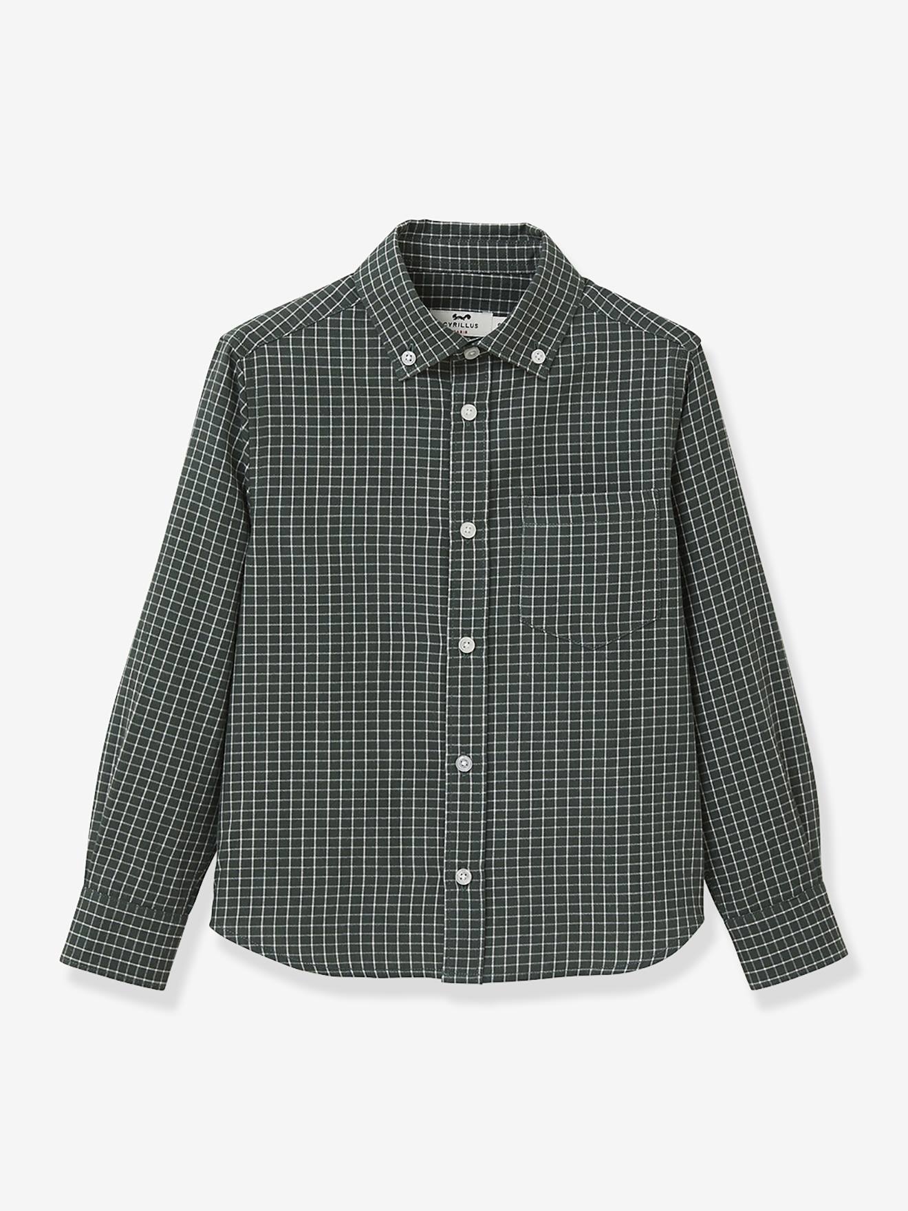 Chemise flanellisée à carreaux garçon vert