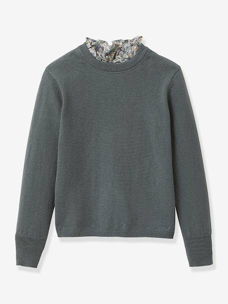 Fille-Pull fille col tissu Liberty