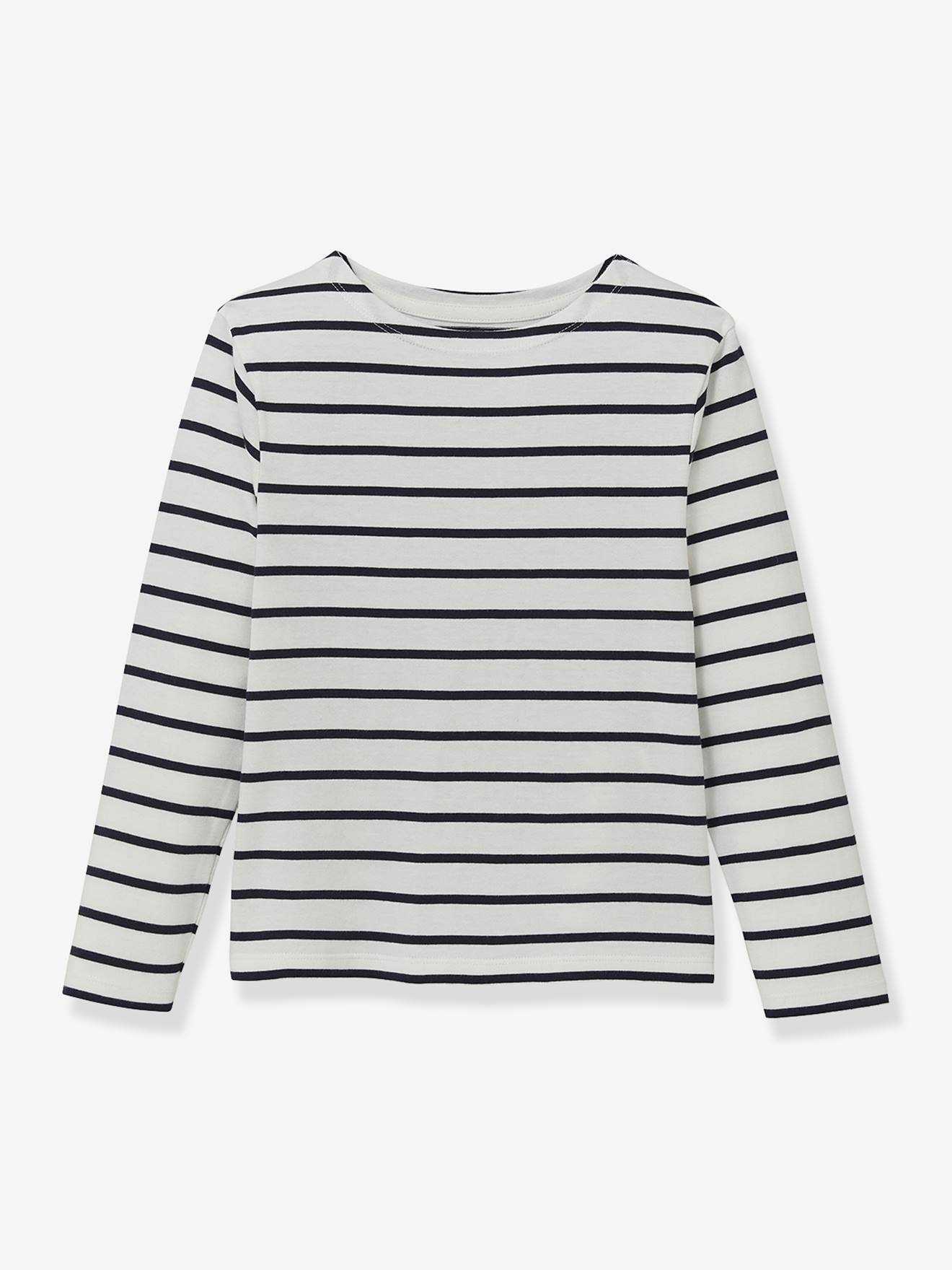 T-shirt marinière garçon coton biologique bleu