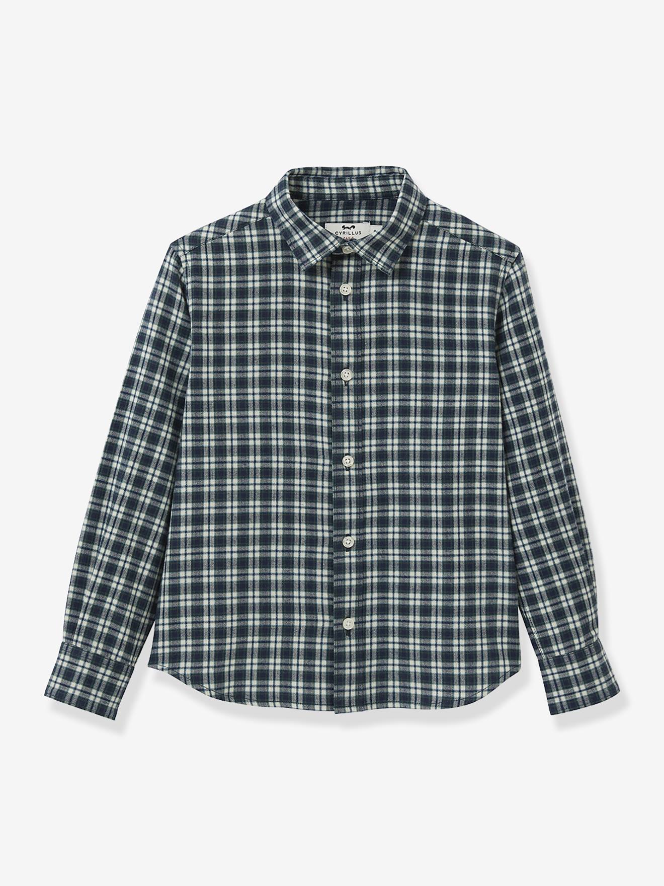 Chemise flanellisée garçon bleu