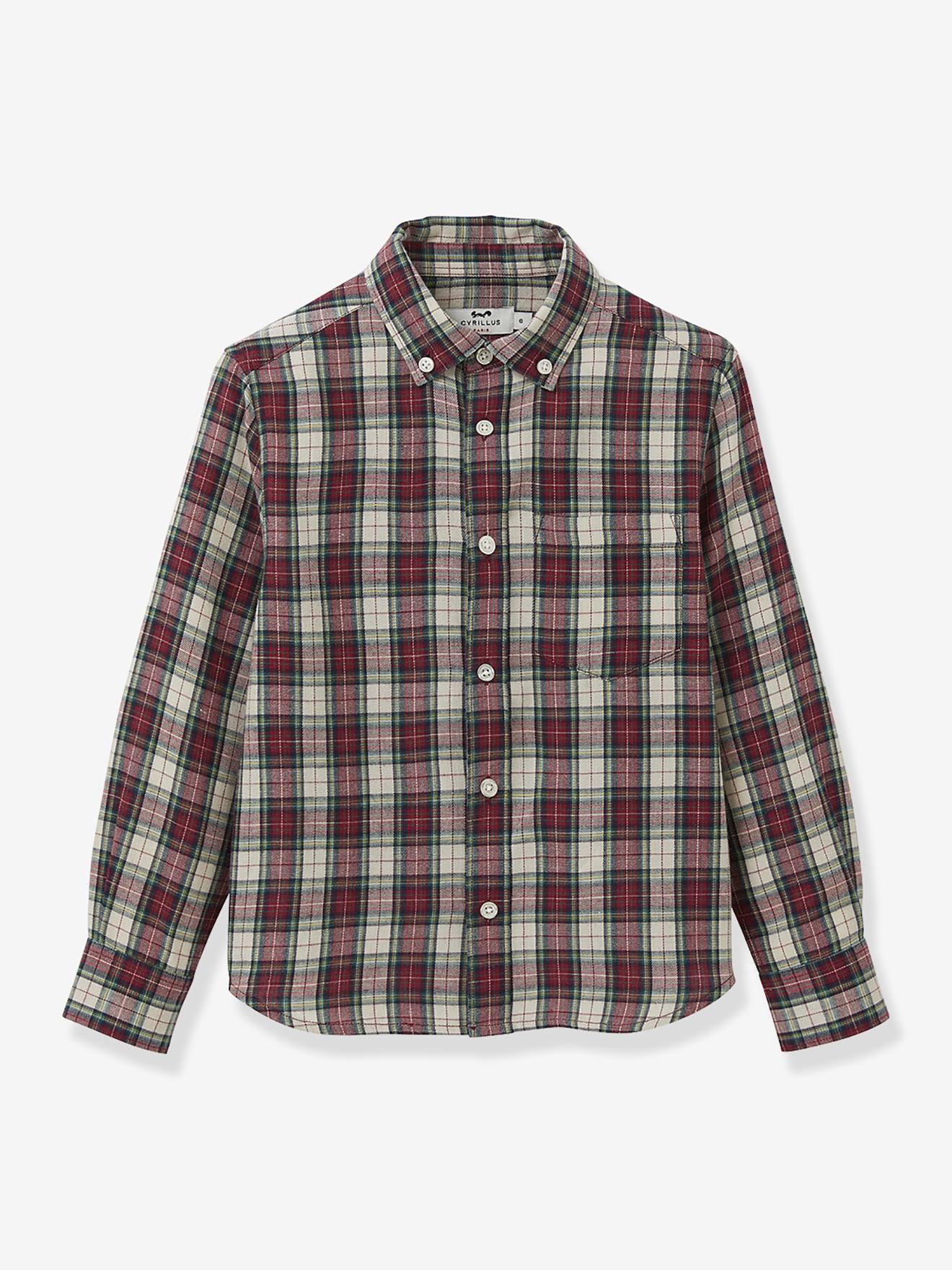 Chemise flanellisée garçon carreaux rouge Chemise flanellisée garçon carreaux rouge