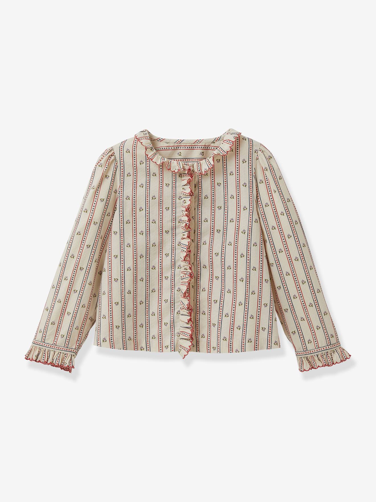 Blouse imprimée fille ecru imprimé