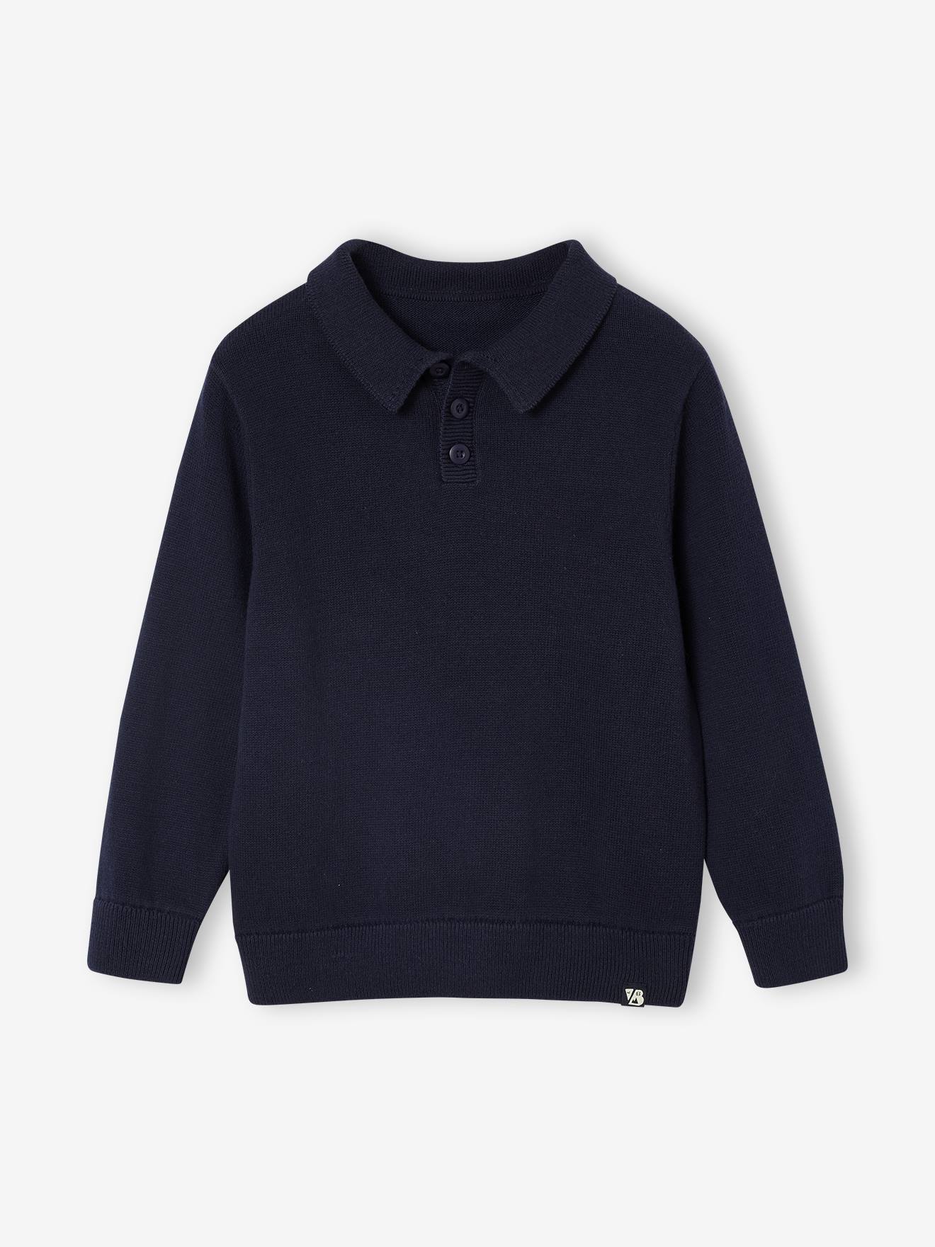 Pull Col Polo Couleur Uni bleu nuit 19 €