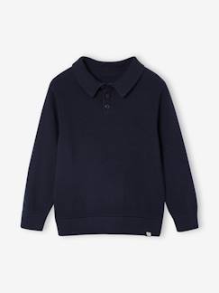 Pull Col Polo Couleur Uni  - vertbaudet enfant