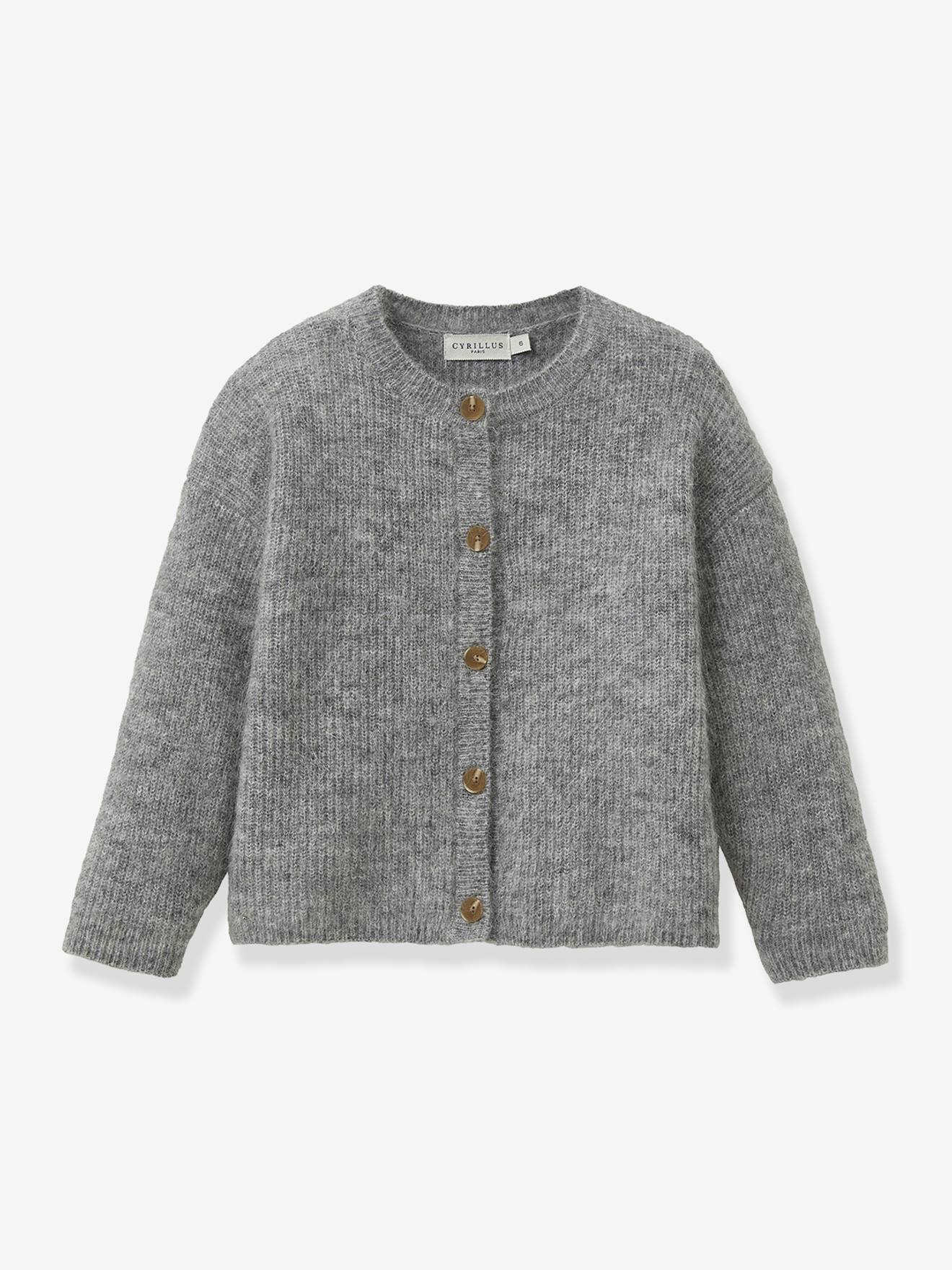 Cardigan fille avec laine et mohair gris 36 €