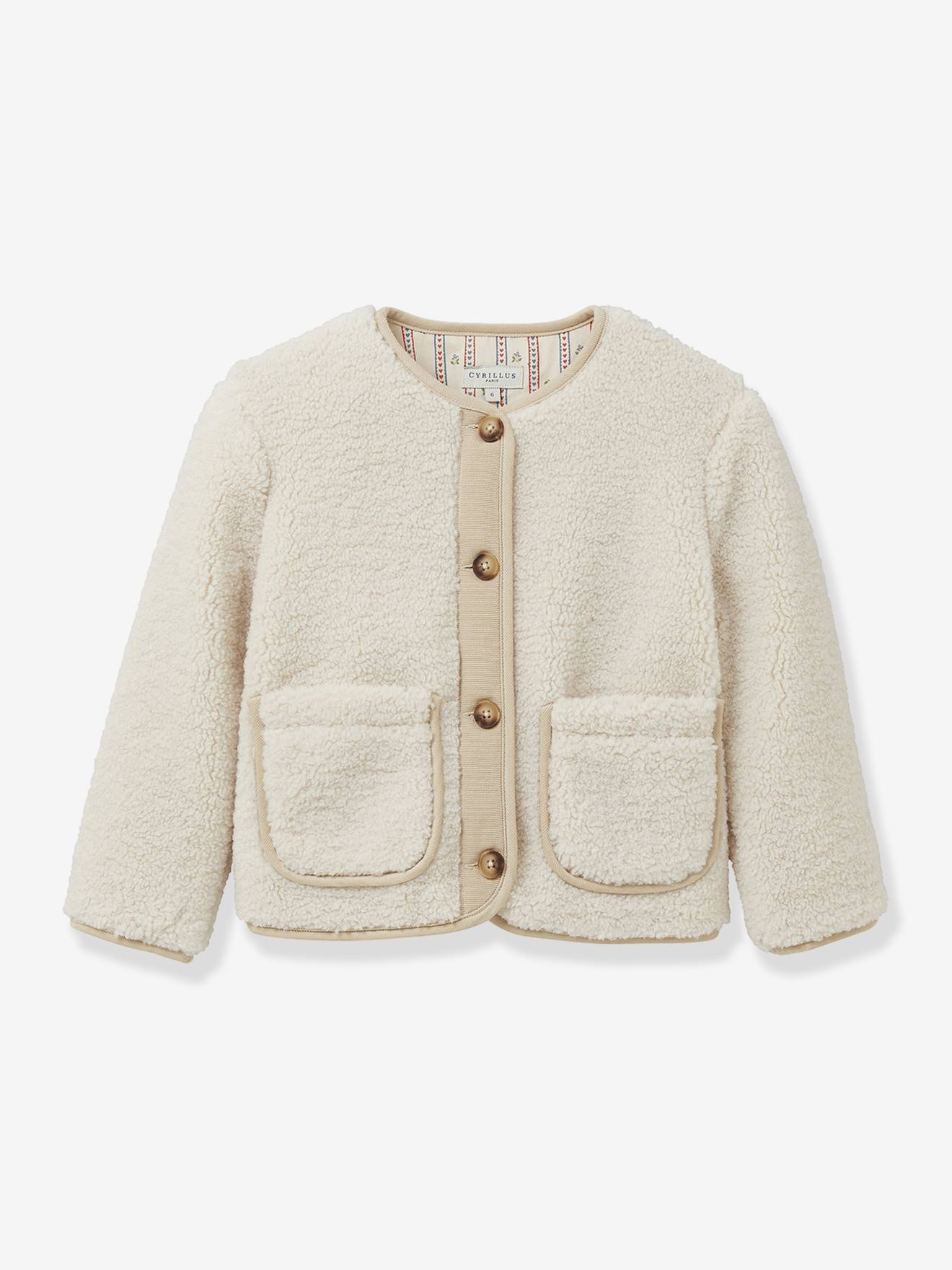 Veste en sherpa fille écru