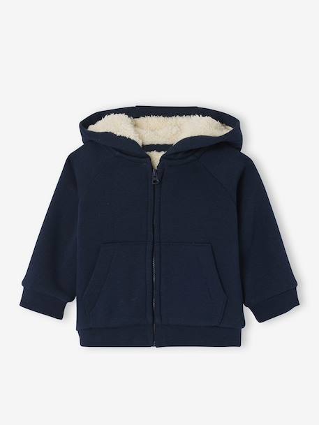 Bébé-Pull, gilet, sweat-Cardigan zippé bébé en molleton entièrement doublé à capuche