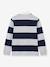 Polo-rugby rayé garçon coton biologique gris+vert 2 - vertbaudet enfant 