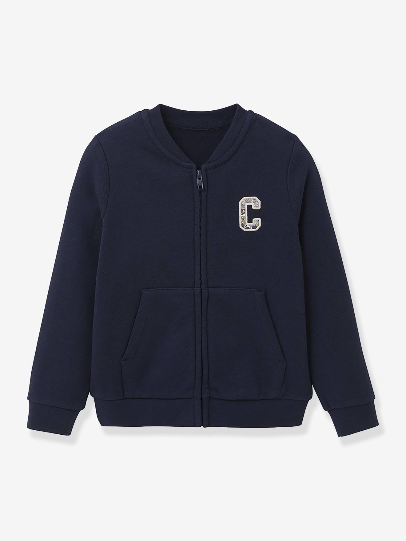 Cardigan fille en molleton coton biologique marine 27 €