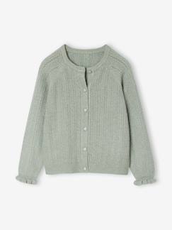 Gilet fille en maille mousseuse ajourée  - vertbaudet enfant