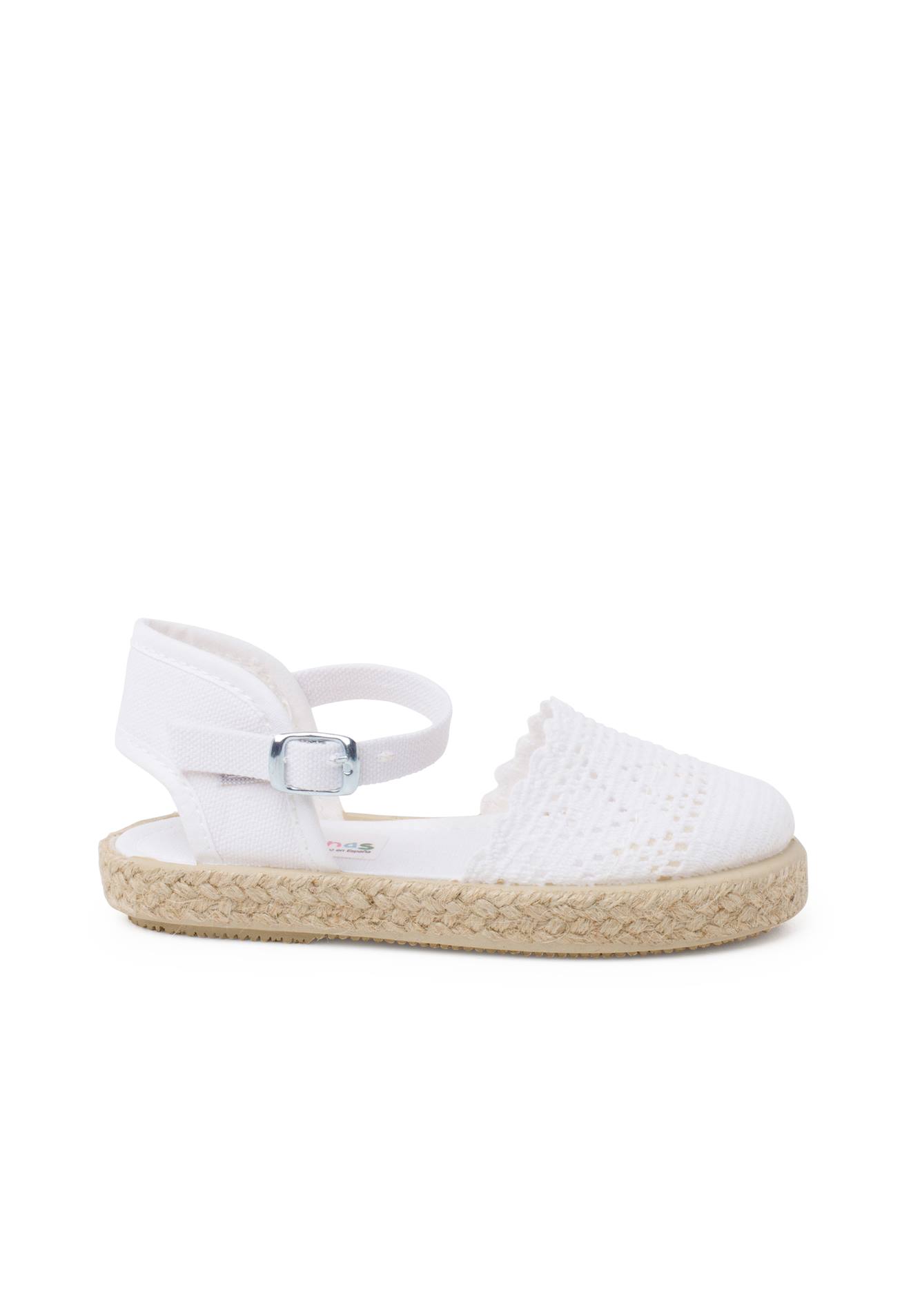 Espadrilles Brodées À Boucle Blanc