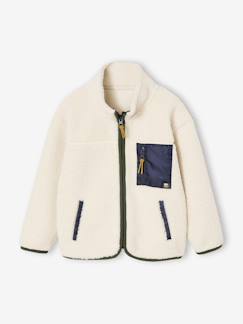Gilet Zippé Garçon Vertbaudet - Doublure Sherpa Gris Chiné Taille 14A